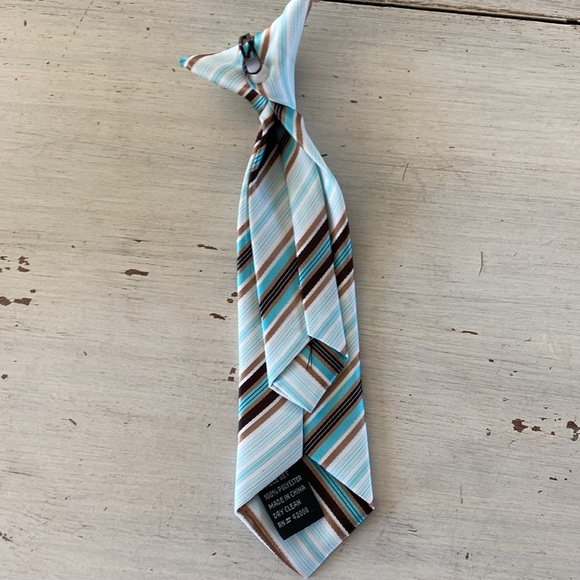 Vintage Boys Polyester Stripe Clip-on Tie - Picture 6 of 9